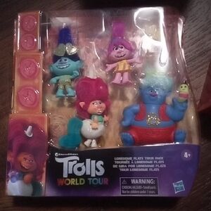 Trolls World Tour Multicolor Mini Figure Playset - Pink, Blue, Purple, Red, Teal
